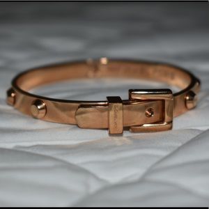 Authentic MK Rose Gold-Tone Studded Buckle Bangle